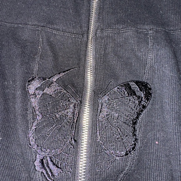 Tordrobes Black Butterfly Zip Pants - Picture 2 of 6